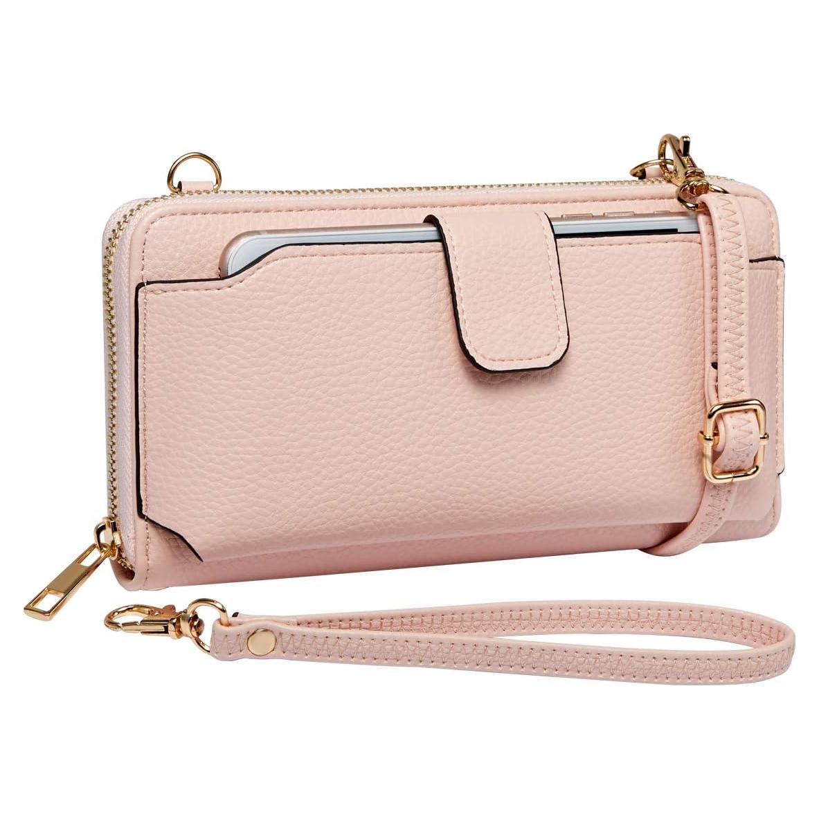 Cartera de Muñeca Rosa para Mujeres con Ranuras RFID