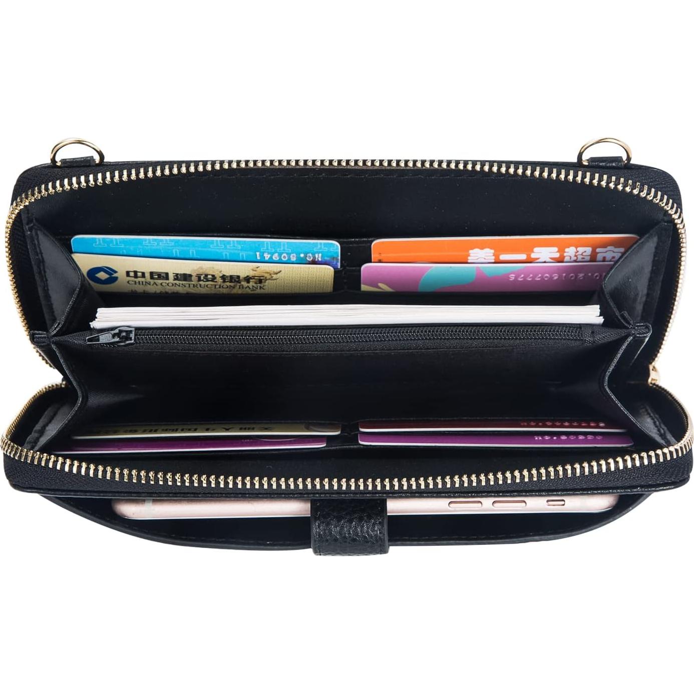 Cartera de Muñeca Rosa para Mujeres con Ranuras RFID