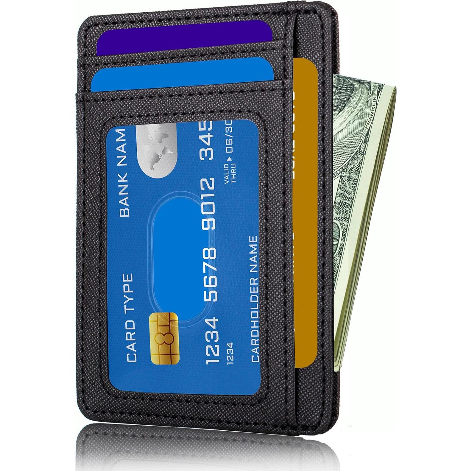 Cartera Minimalista Slim TOURSUIT con Bloqueo RFID - Negro