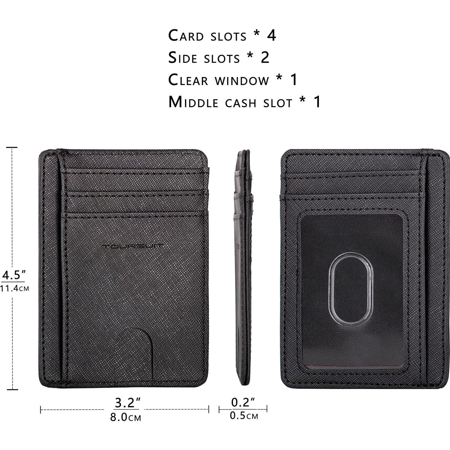 Cartera Minimalista Slim TOURSUIT con Bloqueo RFID - Negro