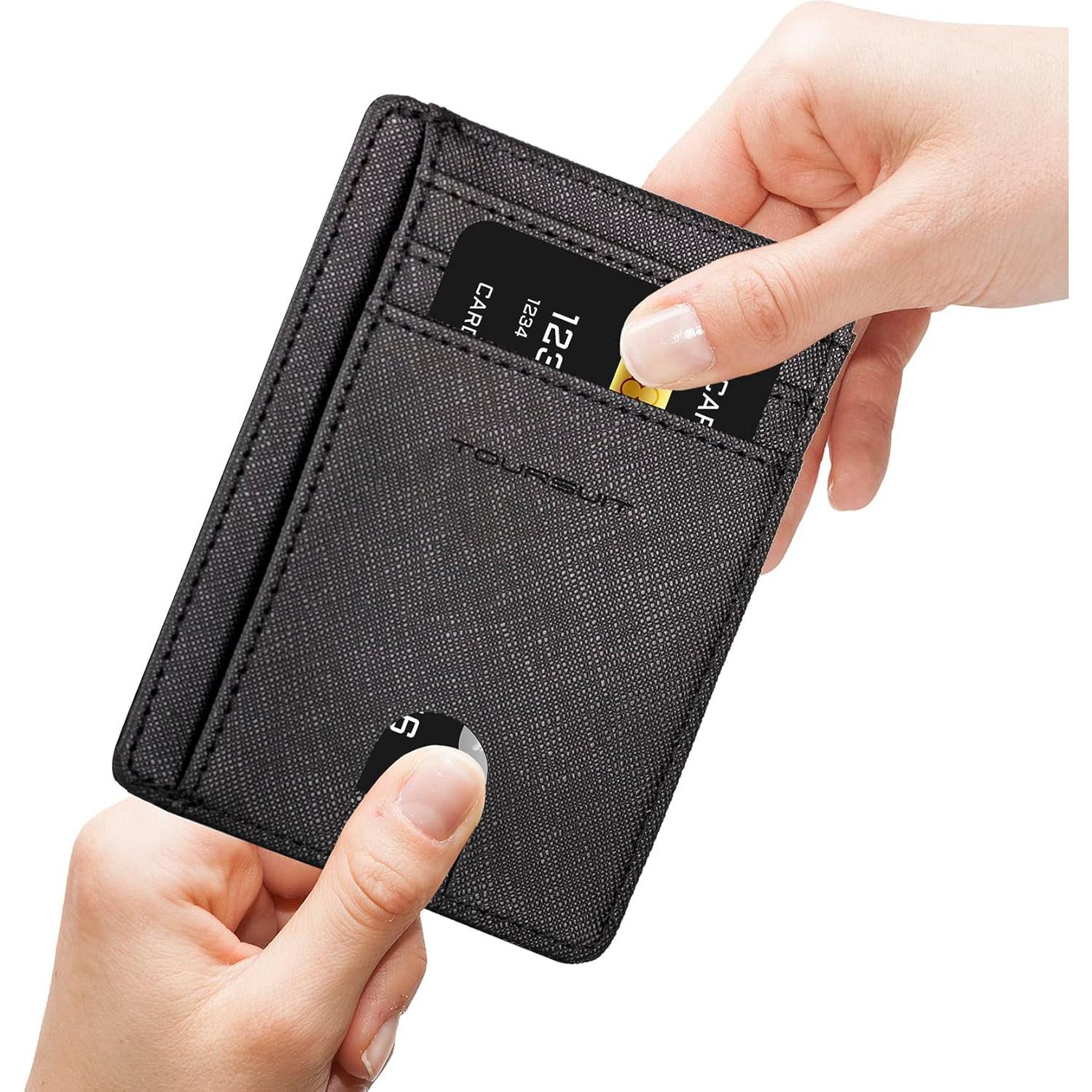 Cartera Minimalista Slim TOURSUIT con Bloqueo RFID - Negro