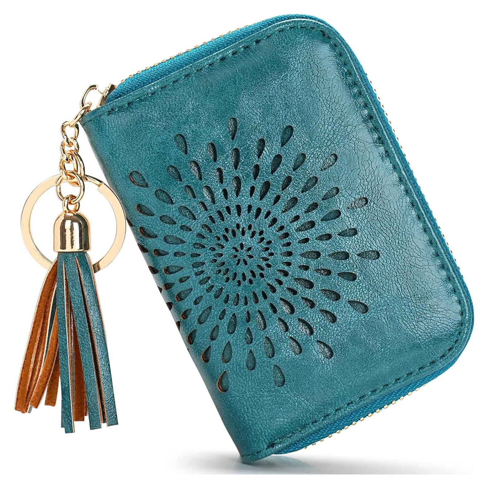 Portatarjetas de Crédito APHISON 1927 Azul Pavo Real con RFID