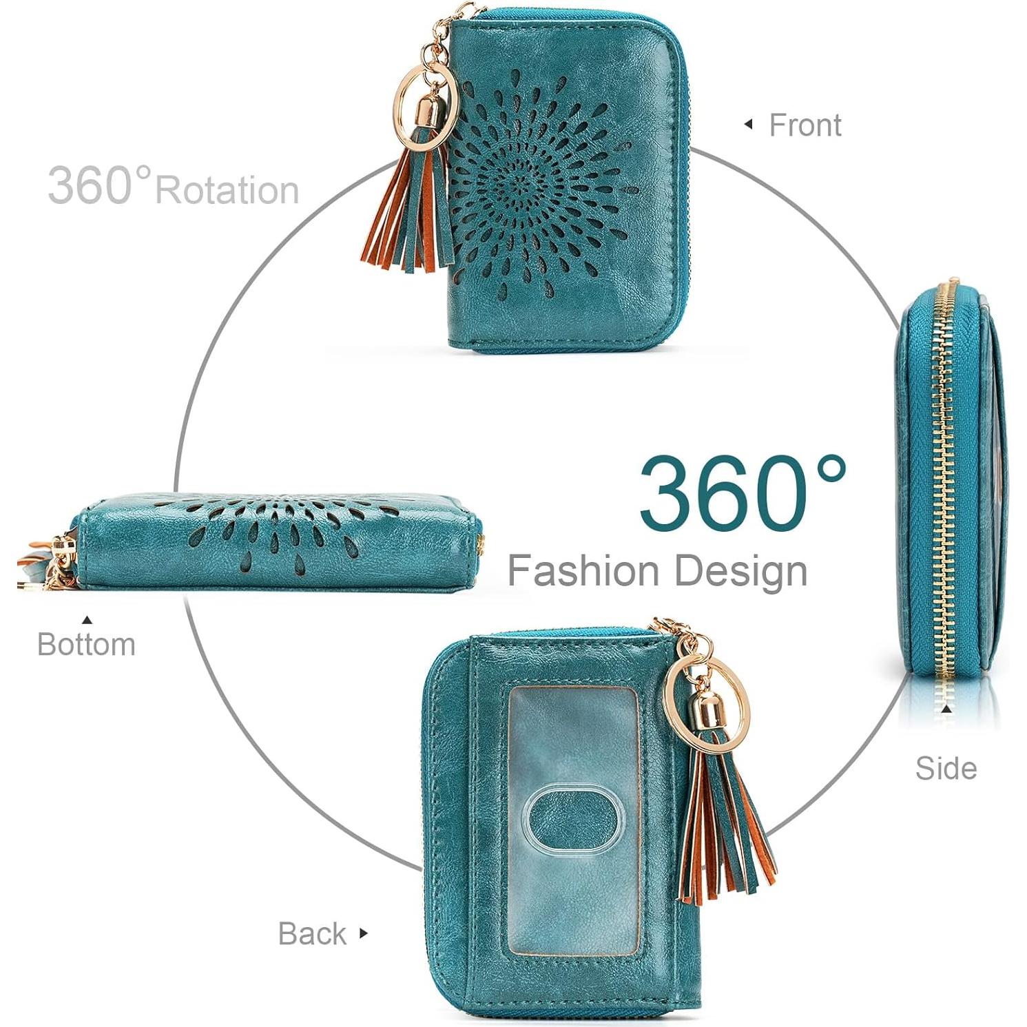 Portatarjetas de Crédito APHISON 1927 Azul Pavo Real con RFID