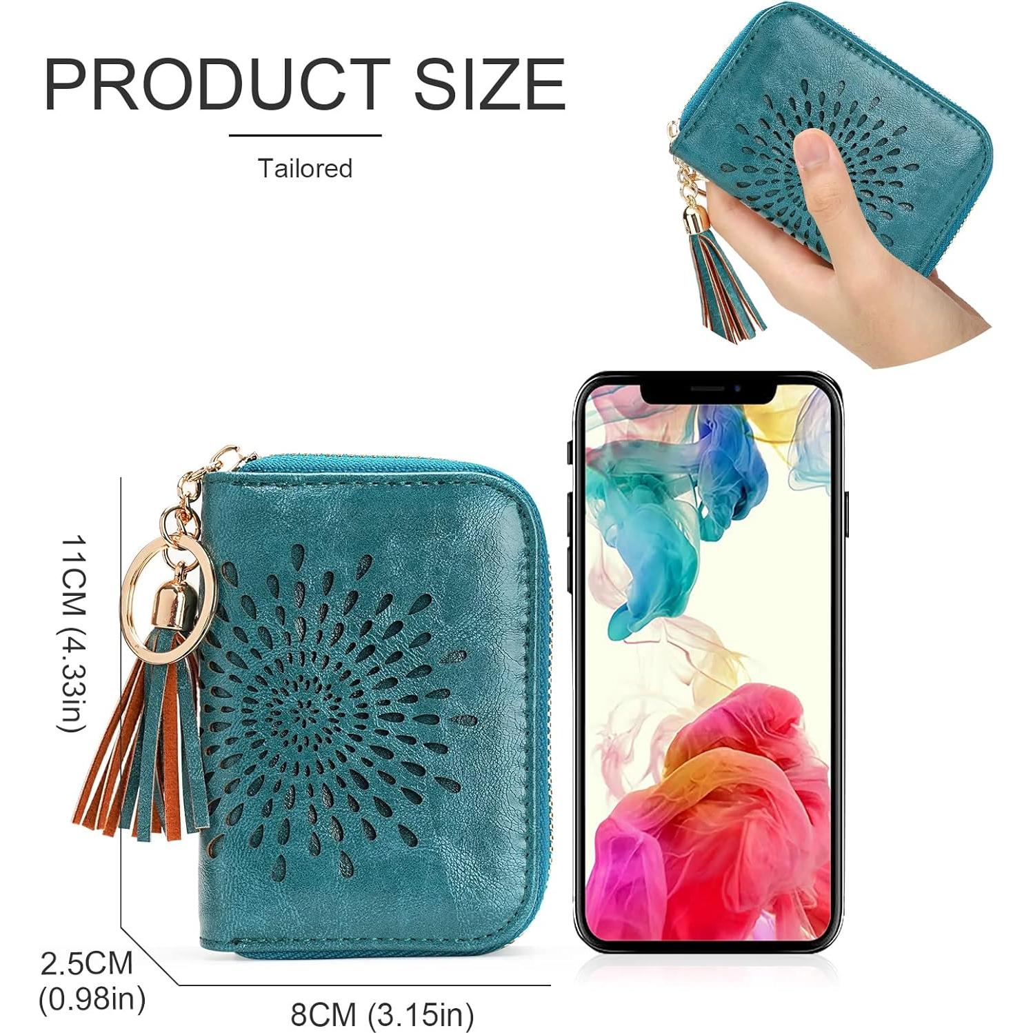 Portatarjetas de Crédito APHISON 1927 Azul Pavo Real con RFID