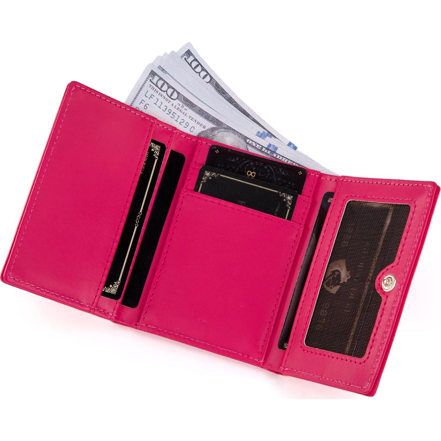 Billetera Slim Montana West Rosa Fucsia con Bloqueo RFID