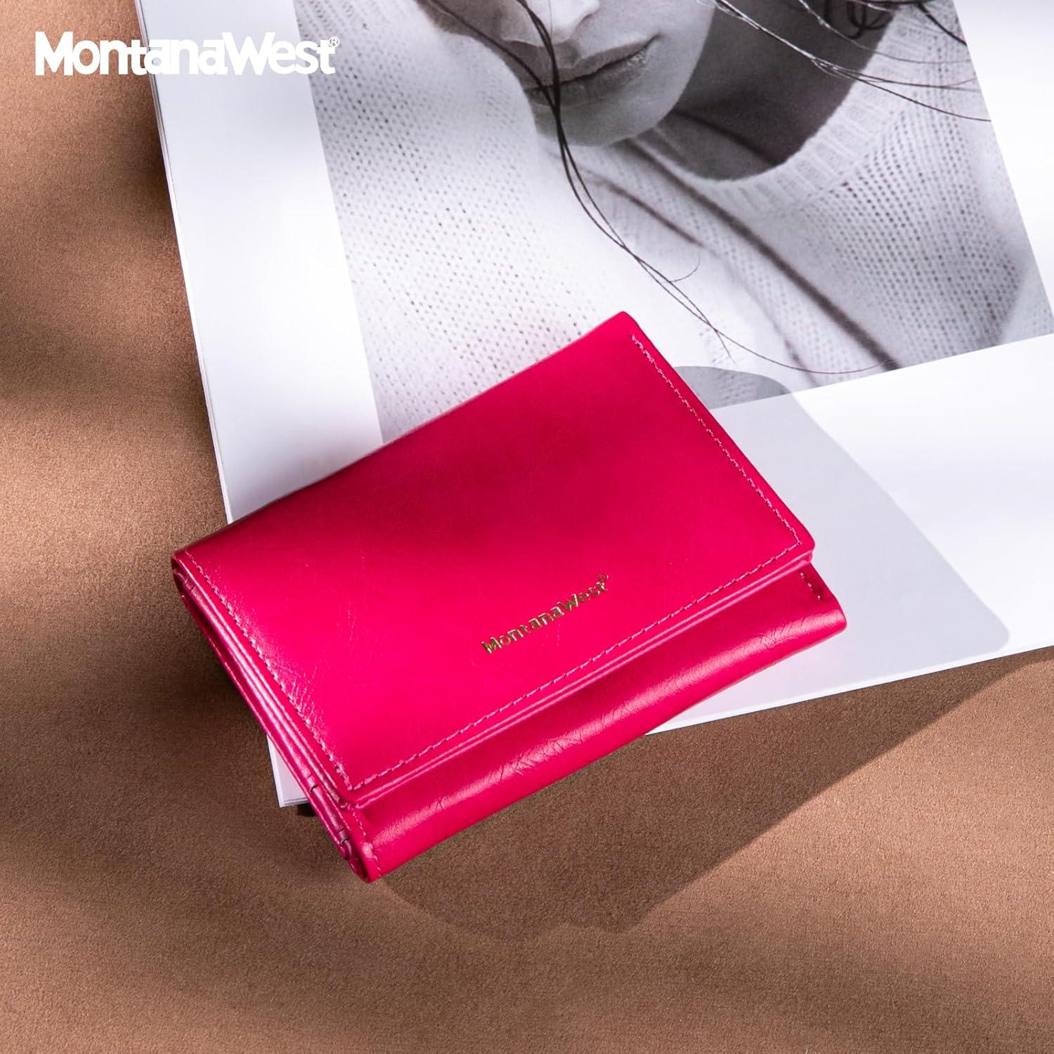 Billetera Slim Montana West Rosa Fucsia con Bloqueo RFID