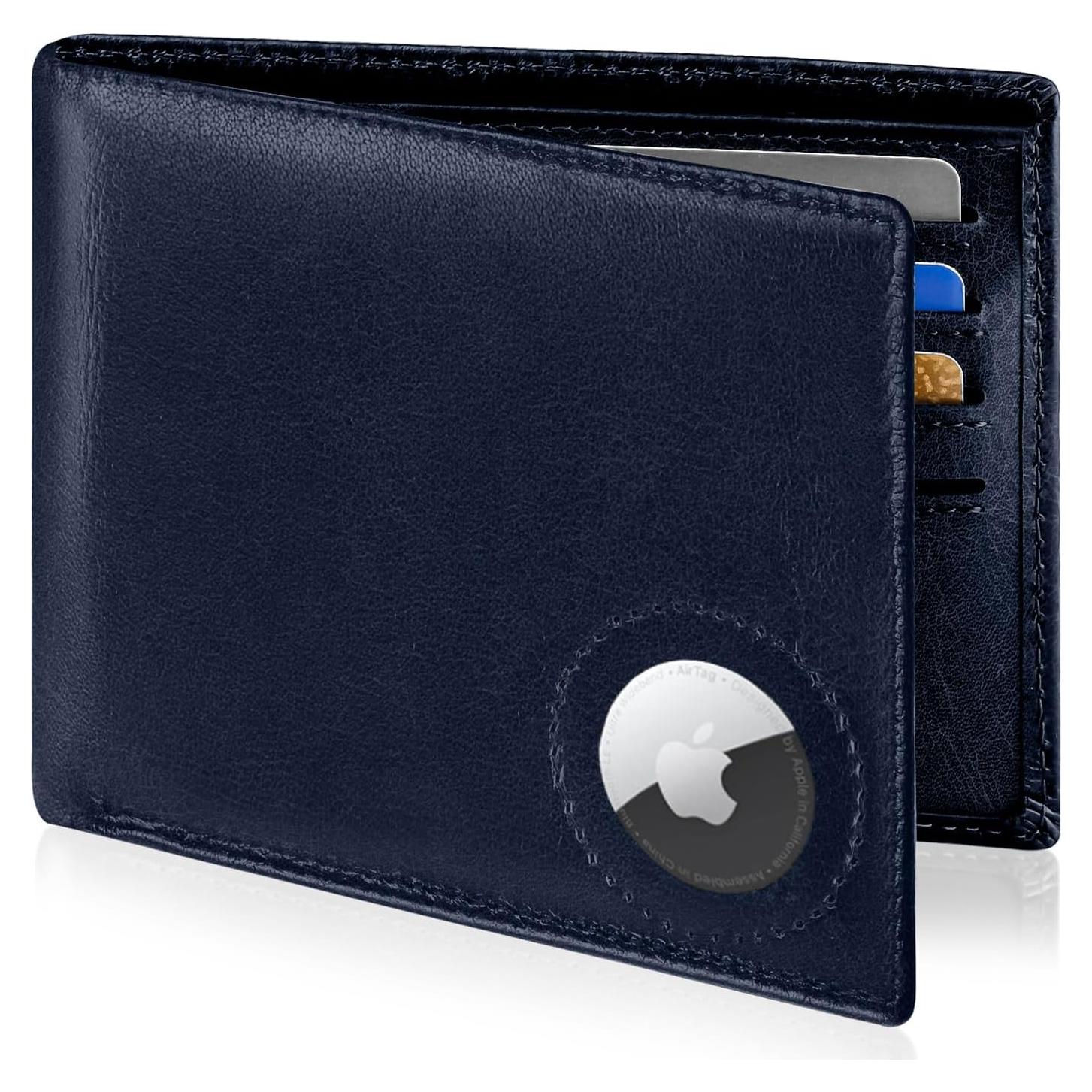 Billetera de Cuero Slim GIPUSSON con Airtag Oculto y RFID