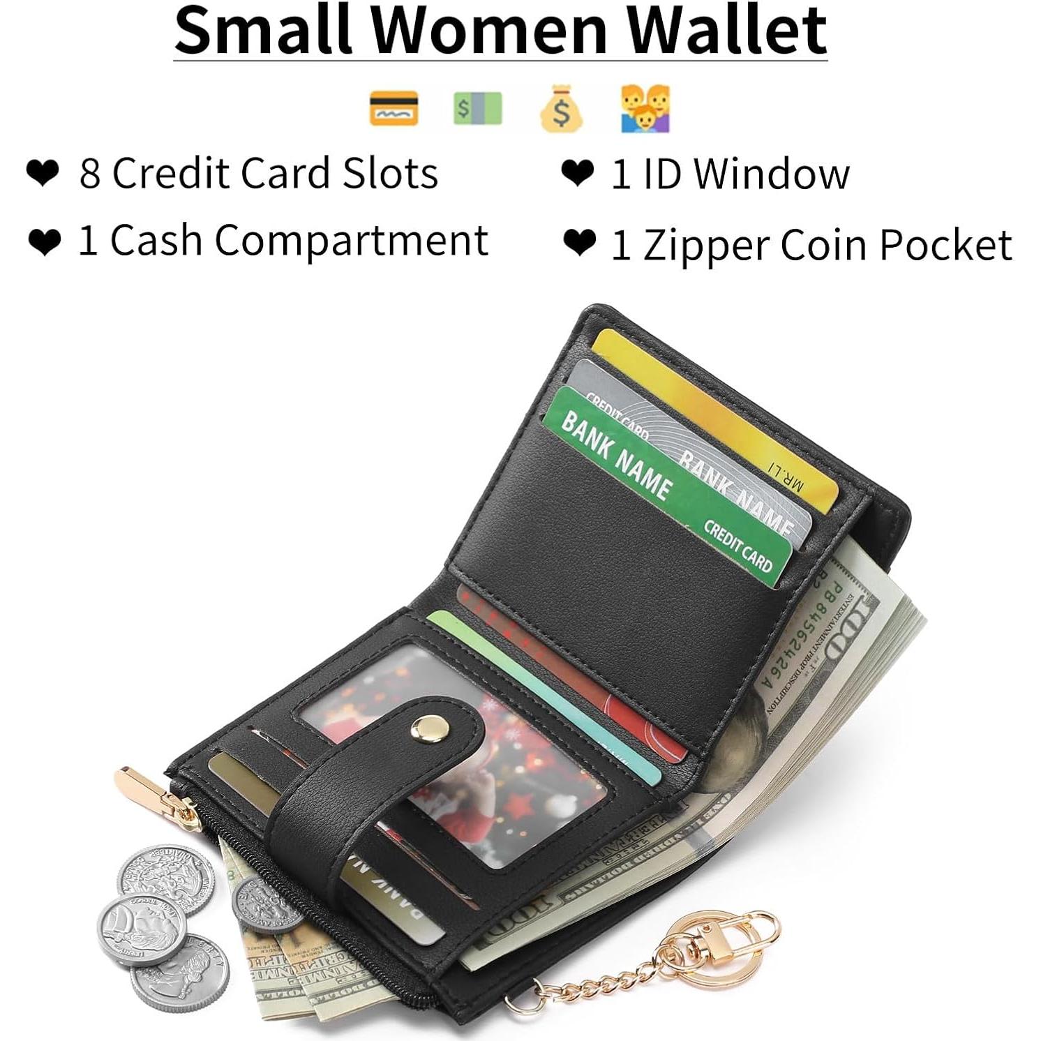 Billetera Slim GAEKEAO para Mujeres con Bloqueo RFID - Negro