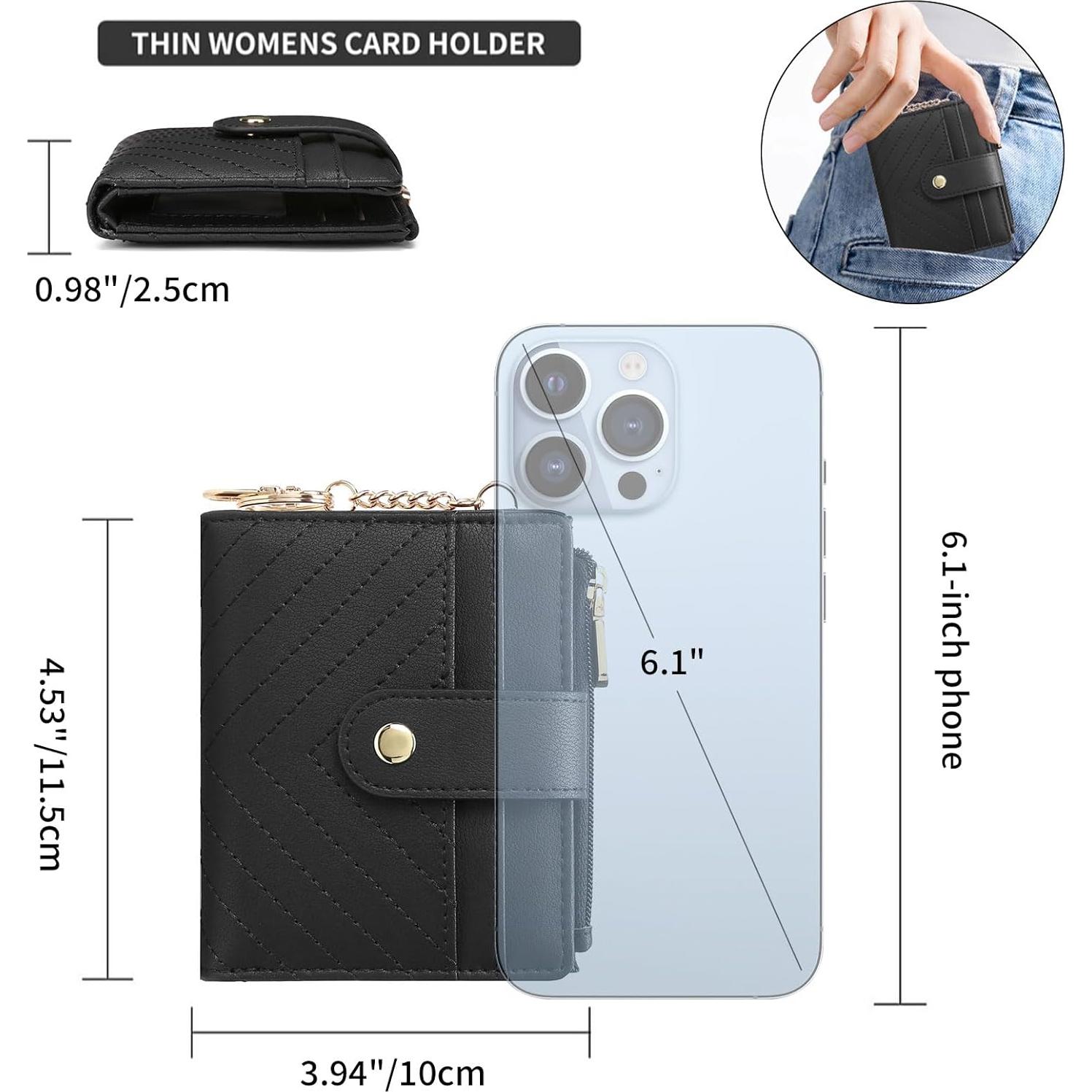 Billetera Slim GAEKEAO para Mujeres con Bloqueo RFID - Negro
