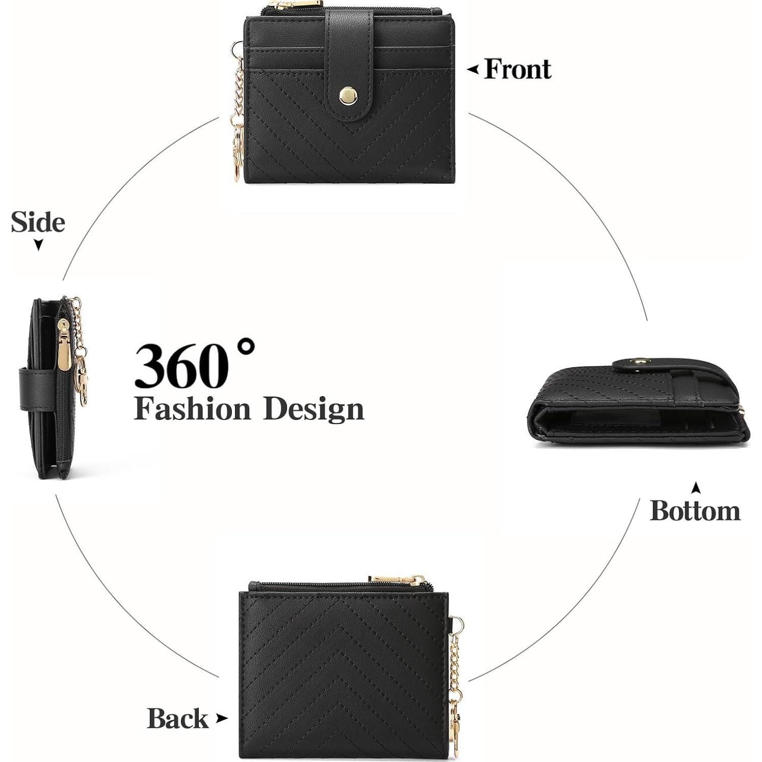Billetera Slim GAEKEAO para Mujeres con Bloqueo RFID - Negro