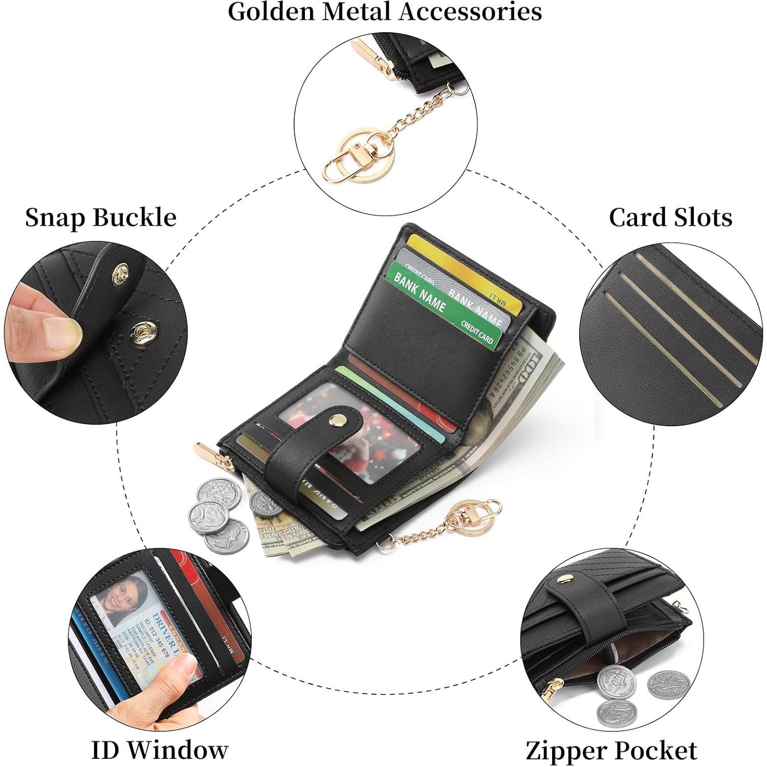 Billetera Slim GAEKEAO para Mujeres con Bloqueo RFID - Negro