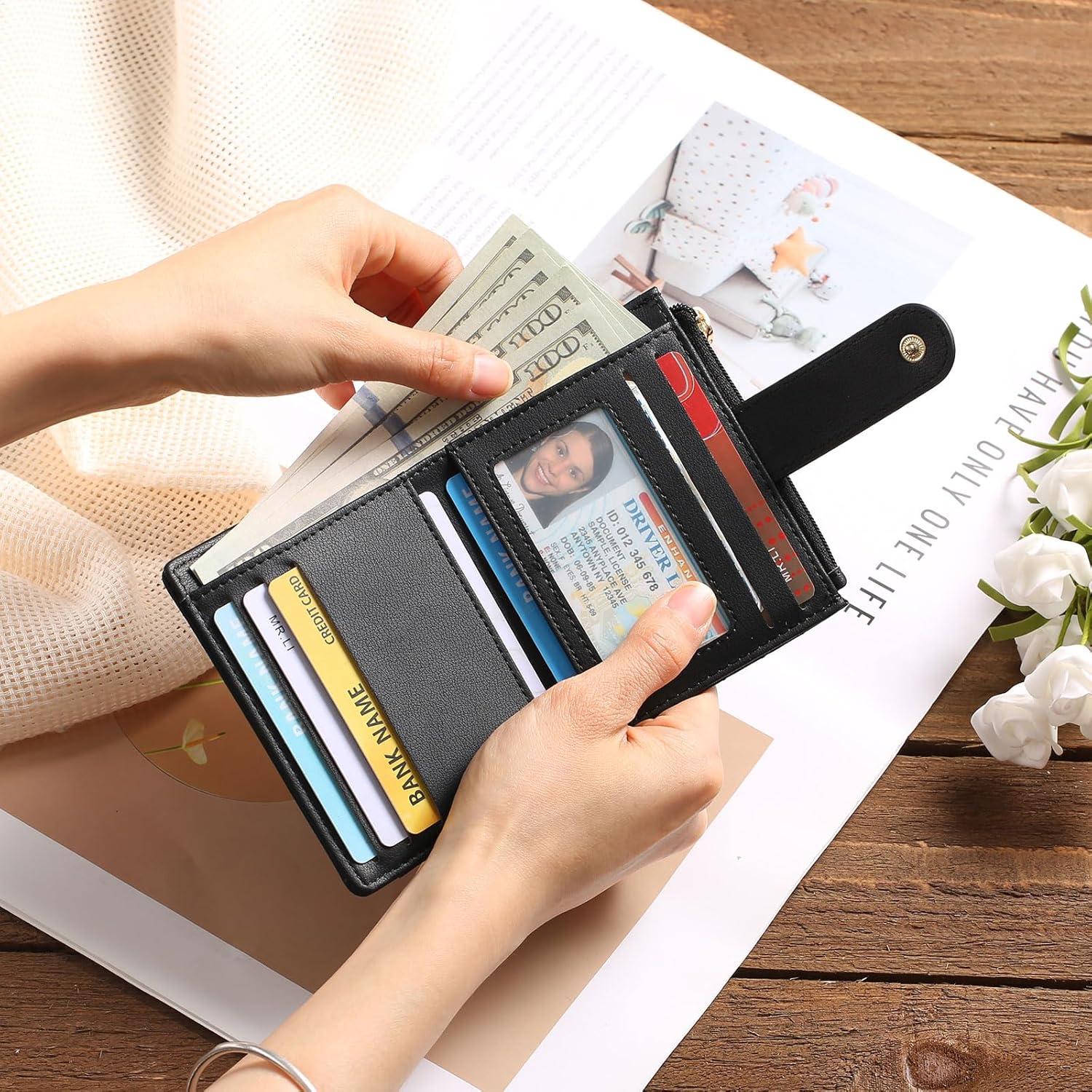 Billetera Slim GAEKEAO para Mujeres con Bloqueo RFID - Negro