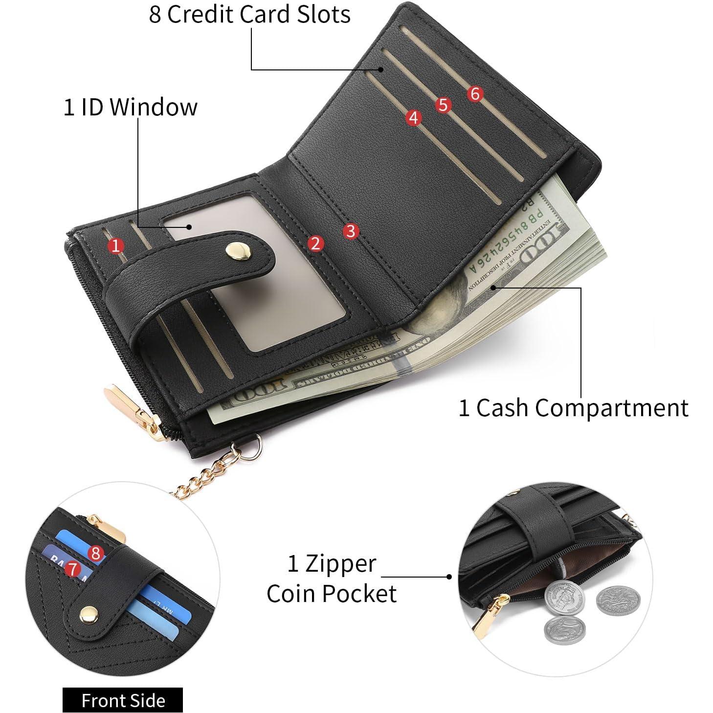 Billetera Slim GAEKEAO para Mujeres con Bloqueo RFID - Negro