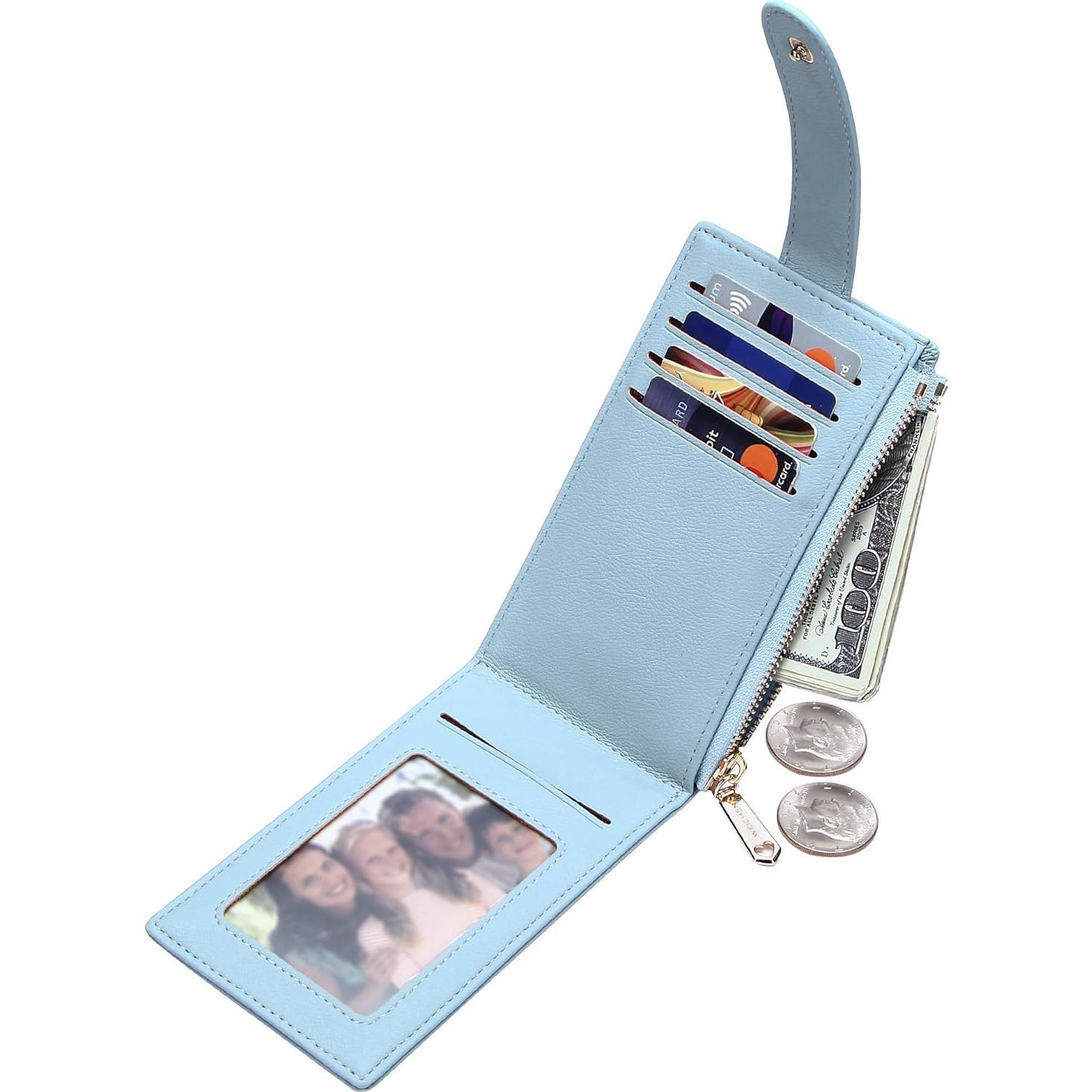 Billetera Delgada RFID Badiya para Mujeres - 9 Ranuras Tarjetas