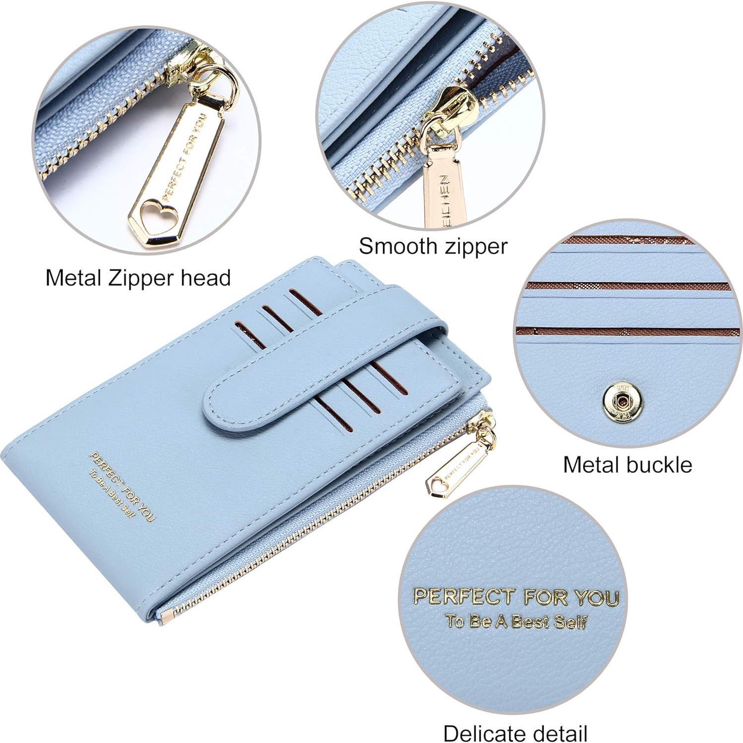 Billetera Delgada RFID Badiya para Mujeres - 9 Ranuras Tarjetas