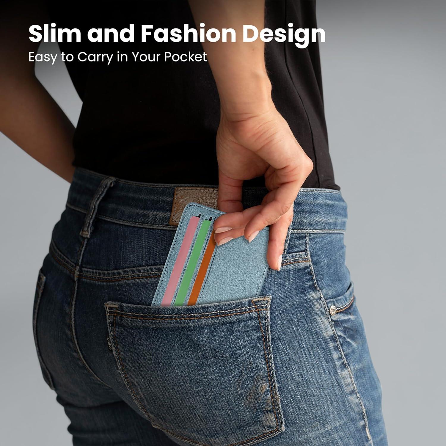 Cartera Minimalista Mayski RFID Azul para Mujeres y Hombres