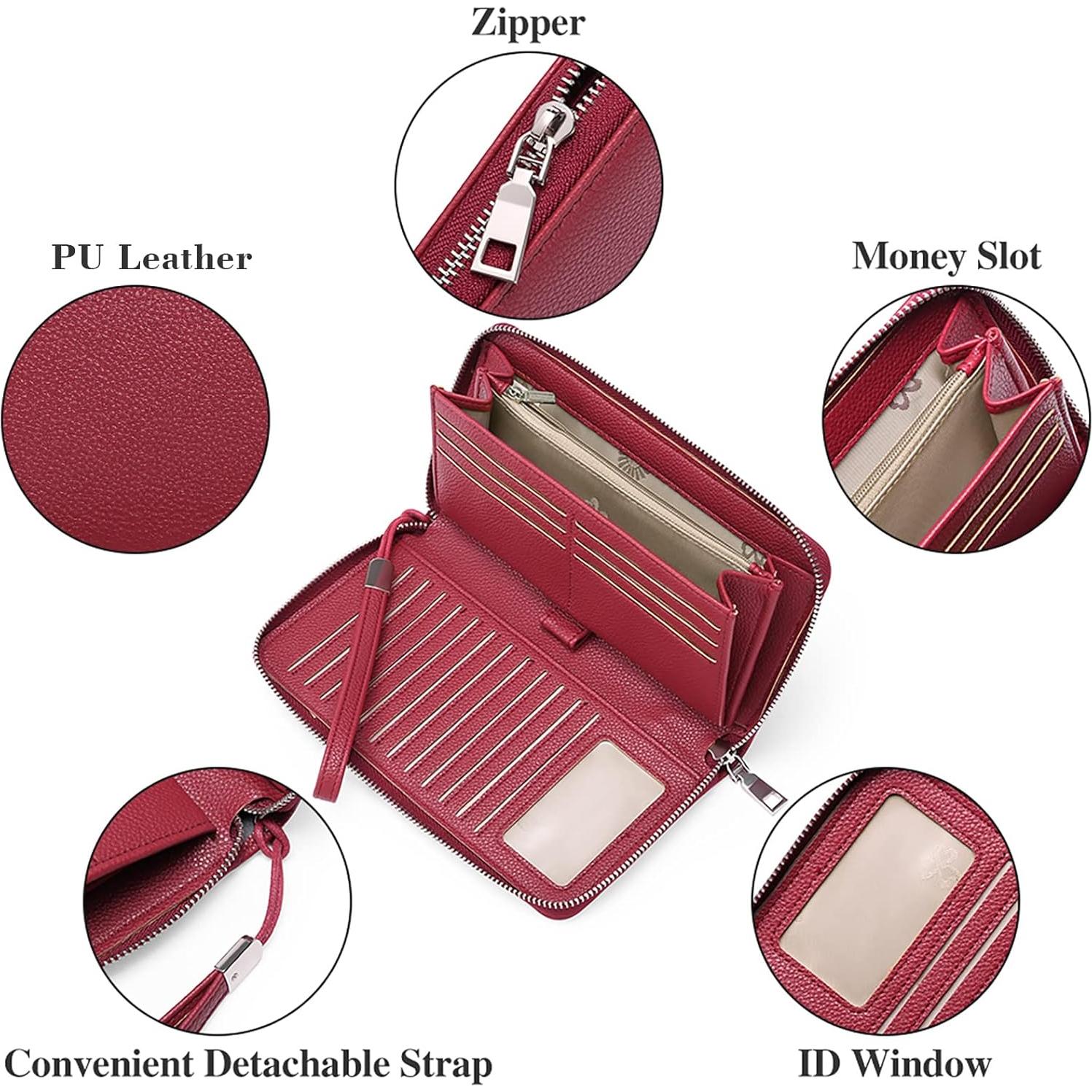 Cartera GOIACII para Mujeres con Bloqueo RFID y Muñequera