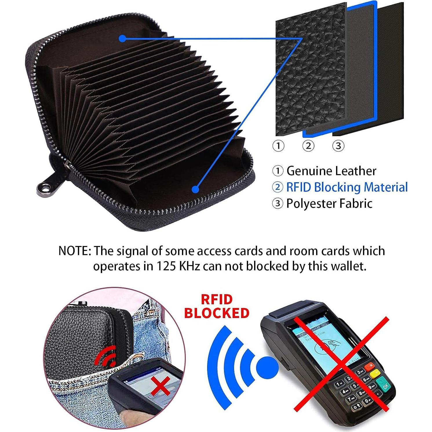 Cartera de Cuero Genuino Linno con 20 Slots RFID para Tarjetas