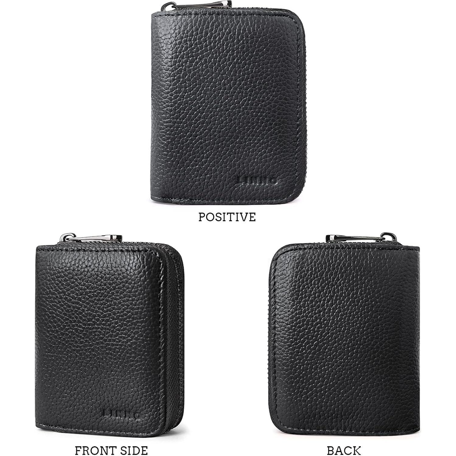 Cartera de Cuero Genuino Linno con 20 Slots RFID para Tarjetas