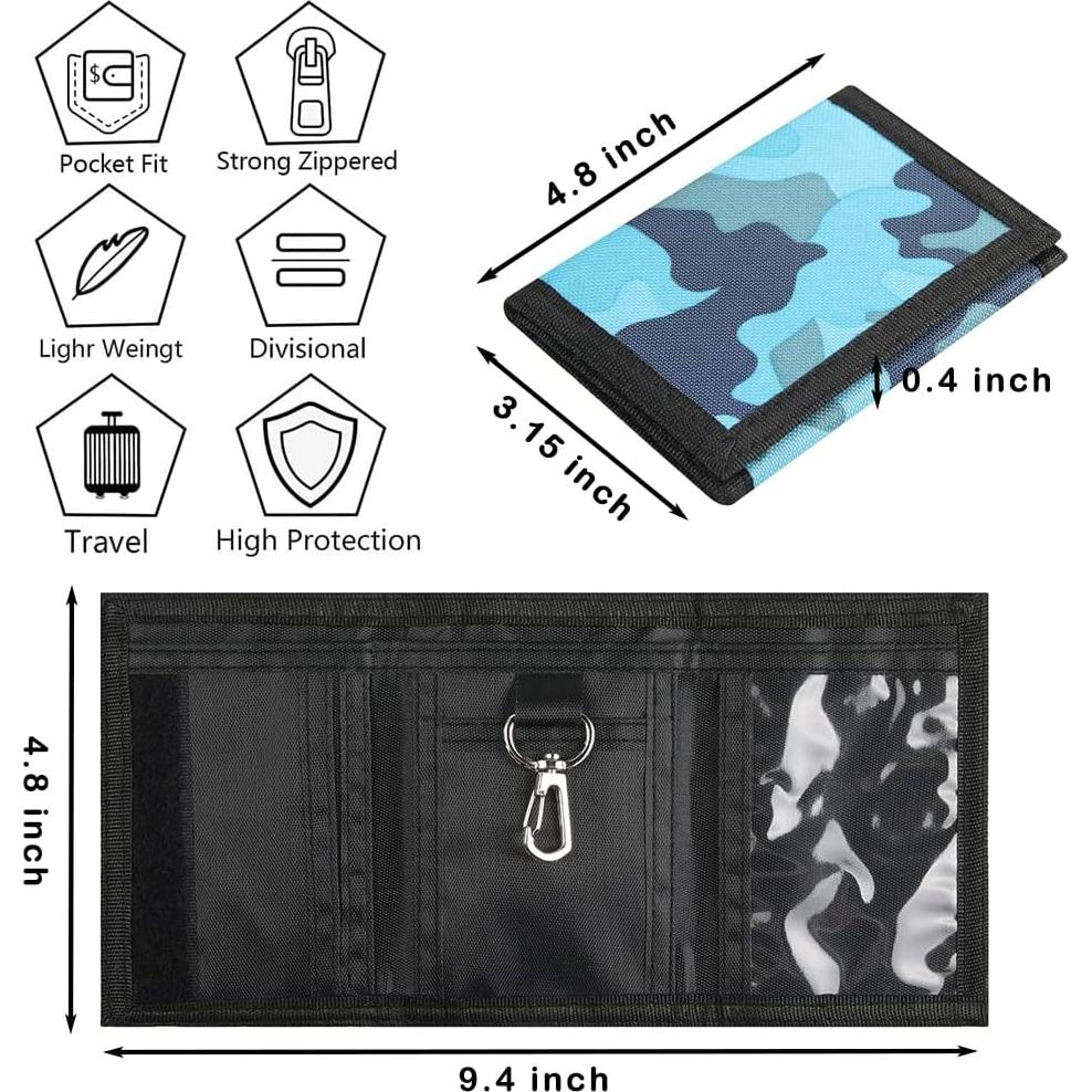 Cartera RFID para Niños Lamiza Camo Azul 12.34x8cm