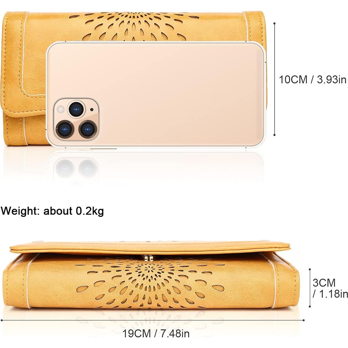 Cartera Trifold APHISON para Mujeres con Bloqueo RFID Amarillo