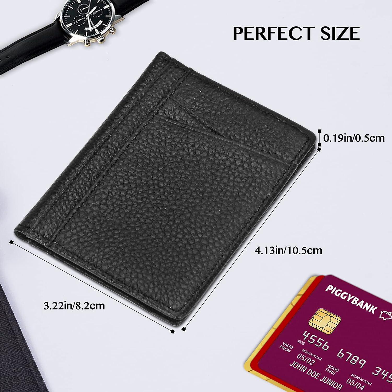 Cartera Minimalista Slim Unaone de Cuero Negro con Bloqueo RFID