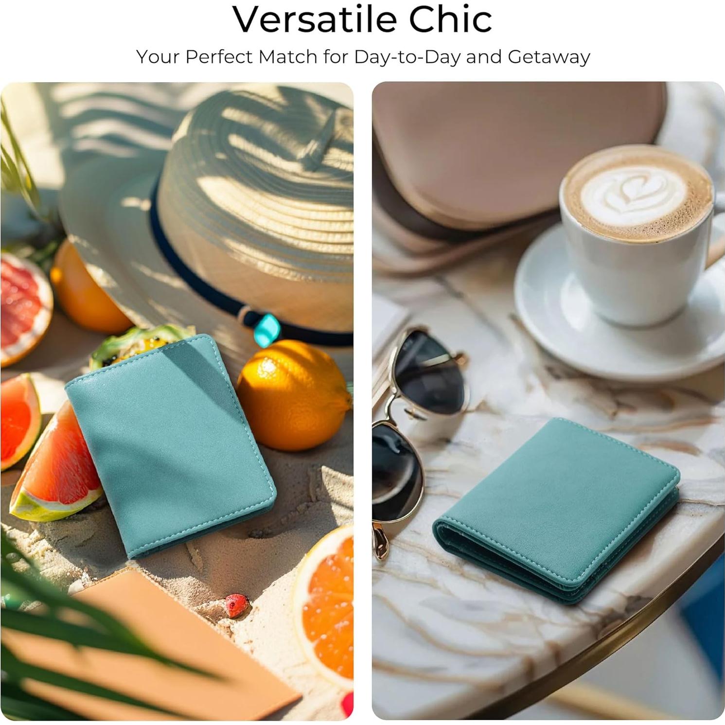 Billetera RFID Compacta Alldaily para Mujeres Azul Purista