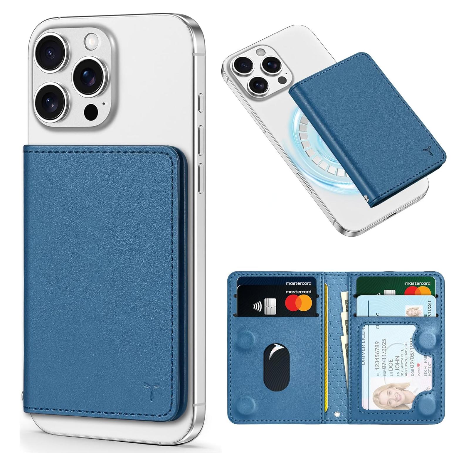 Cartera Magnética TUCCH para iPhone 12-16, Bloqueo RFID, 6 Tarjetas