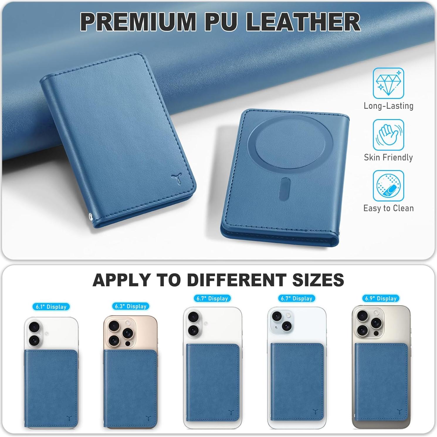 Cartera Magnética TUCCH para iPhone 12-16, Bloqueo RFID, 6 Tarjetas