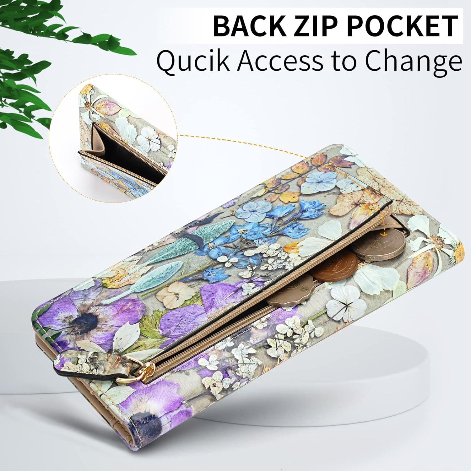 Cartera delgada APHISON de cuero PU con bloqueo RFID para mujeres