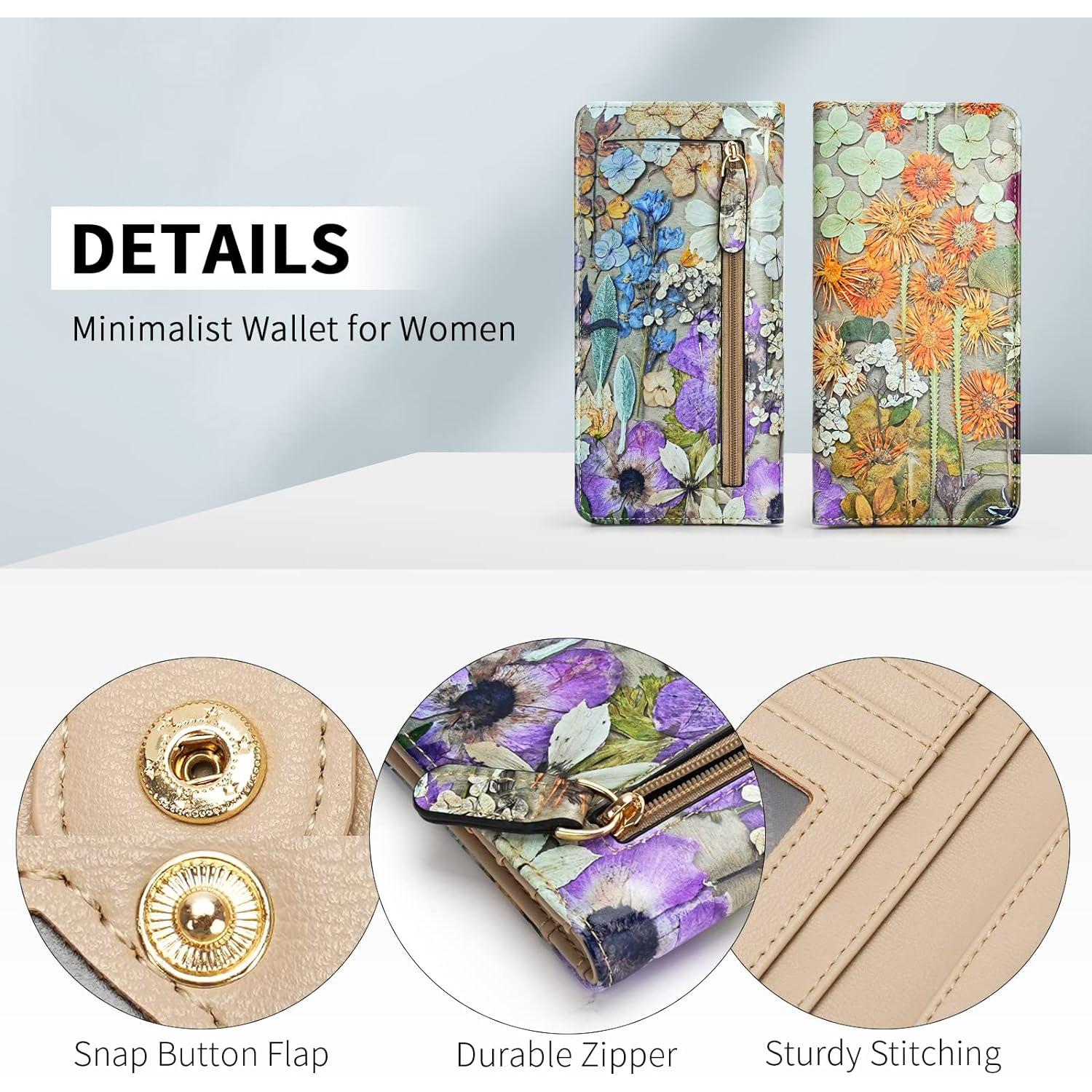 Cartera delgada APHISON de cuero PU con bloqueo RFID para mujeres