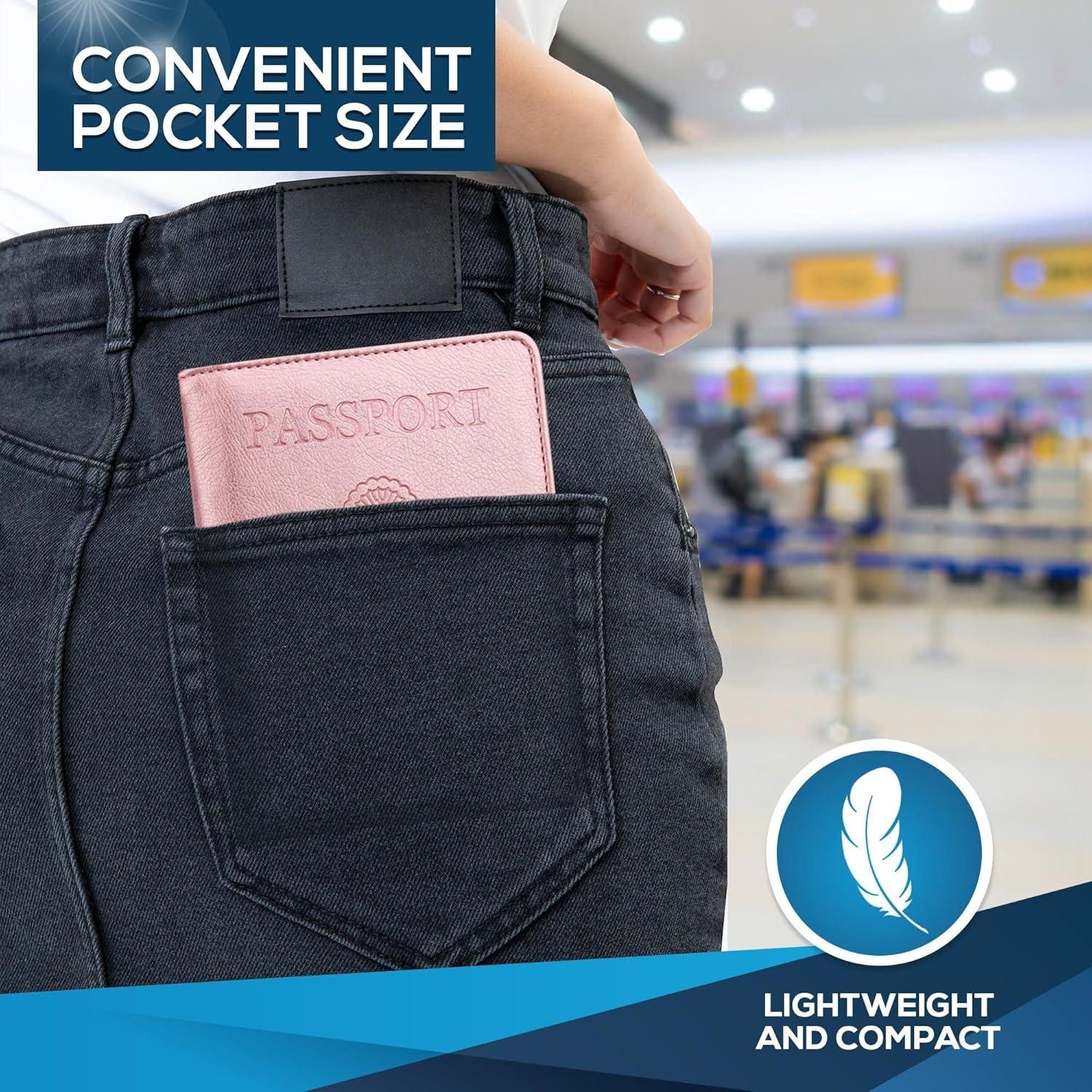 Portapasaporte Ciana Oro Rosa - Funda de Cuero PU Unisex