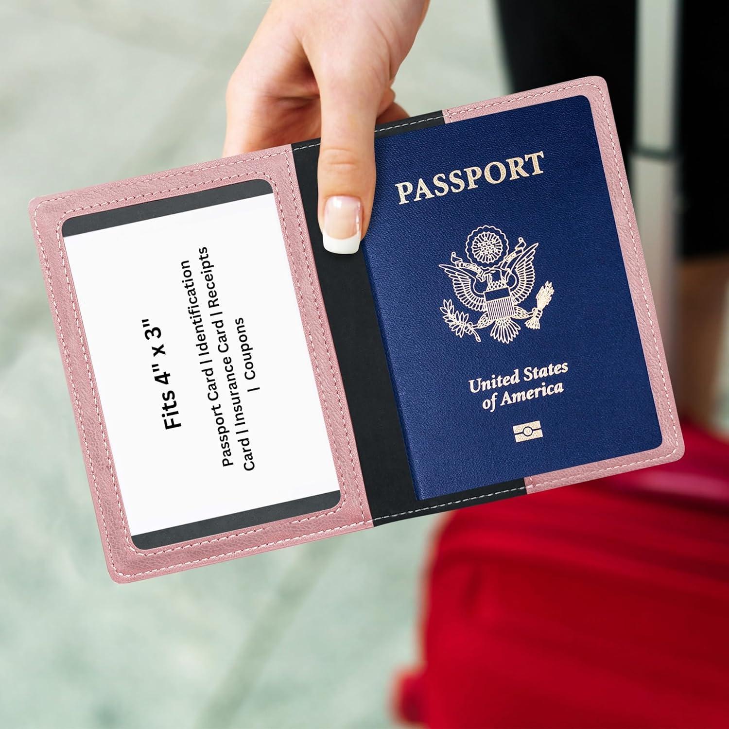 Portapasaporte Ciana Oro Rosa - Funda de Cuero PU Unisex