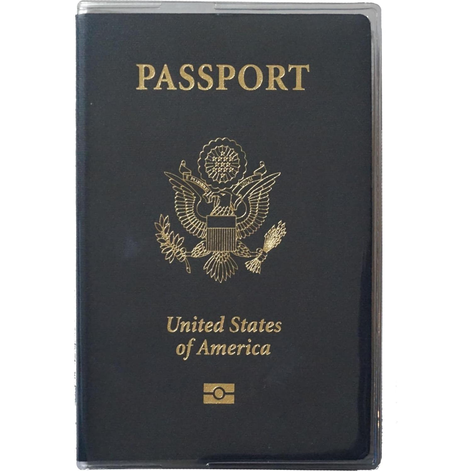 Juego de 2 Fundas de Pasaporte Plástico Vinílico Transparente