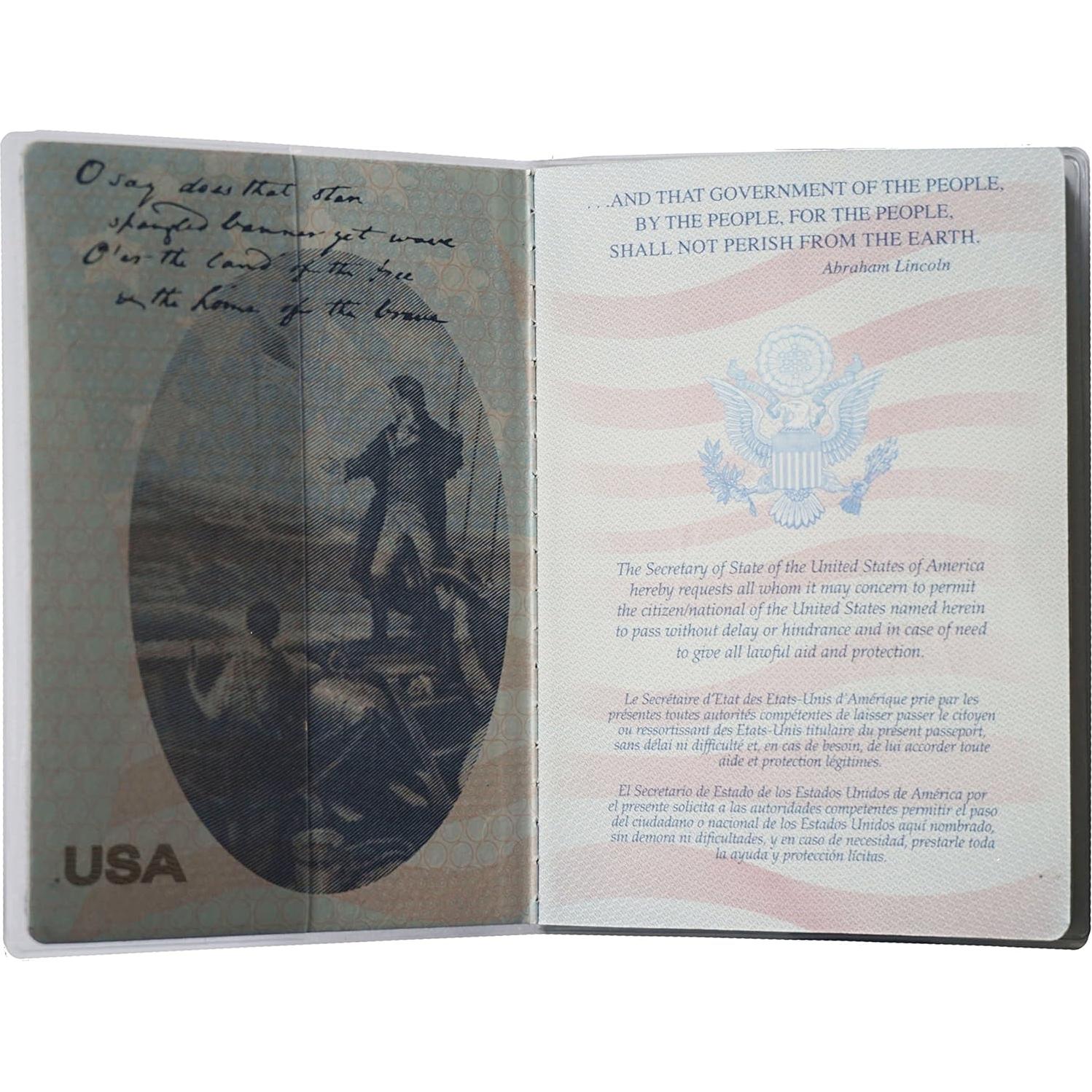 Juego de 2 Fundas de Pasaporte Plástico Vinílico Transparente