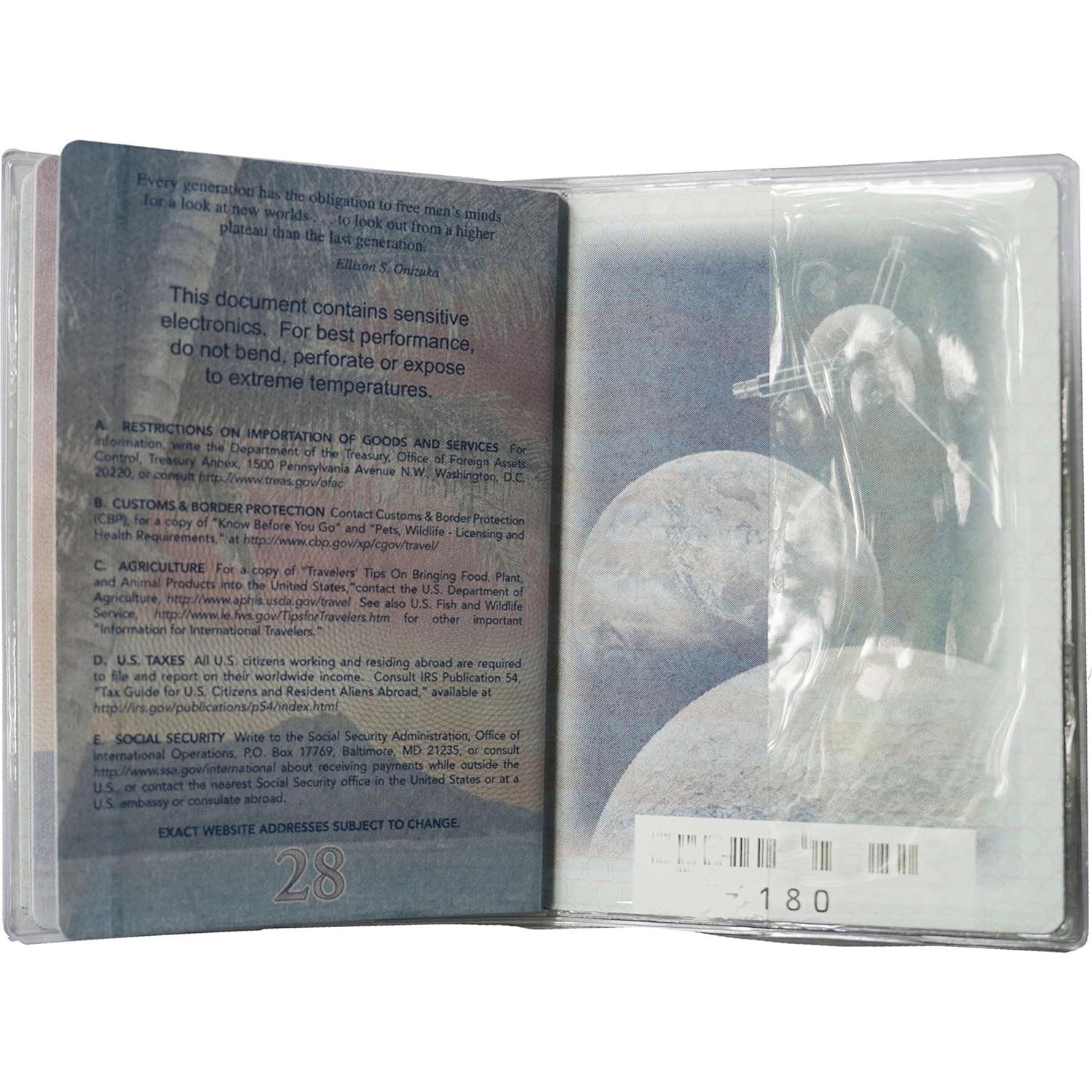 Juego de 2 Fundas de Pasaporte Plástico Vinílico Transparente