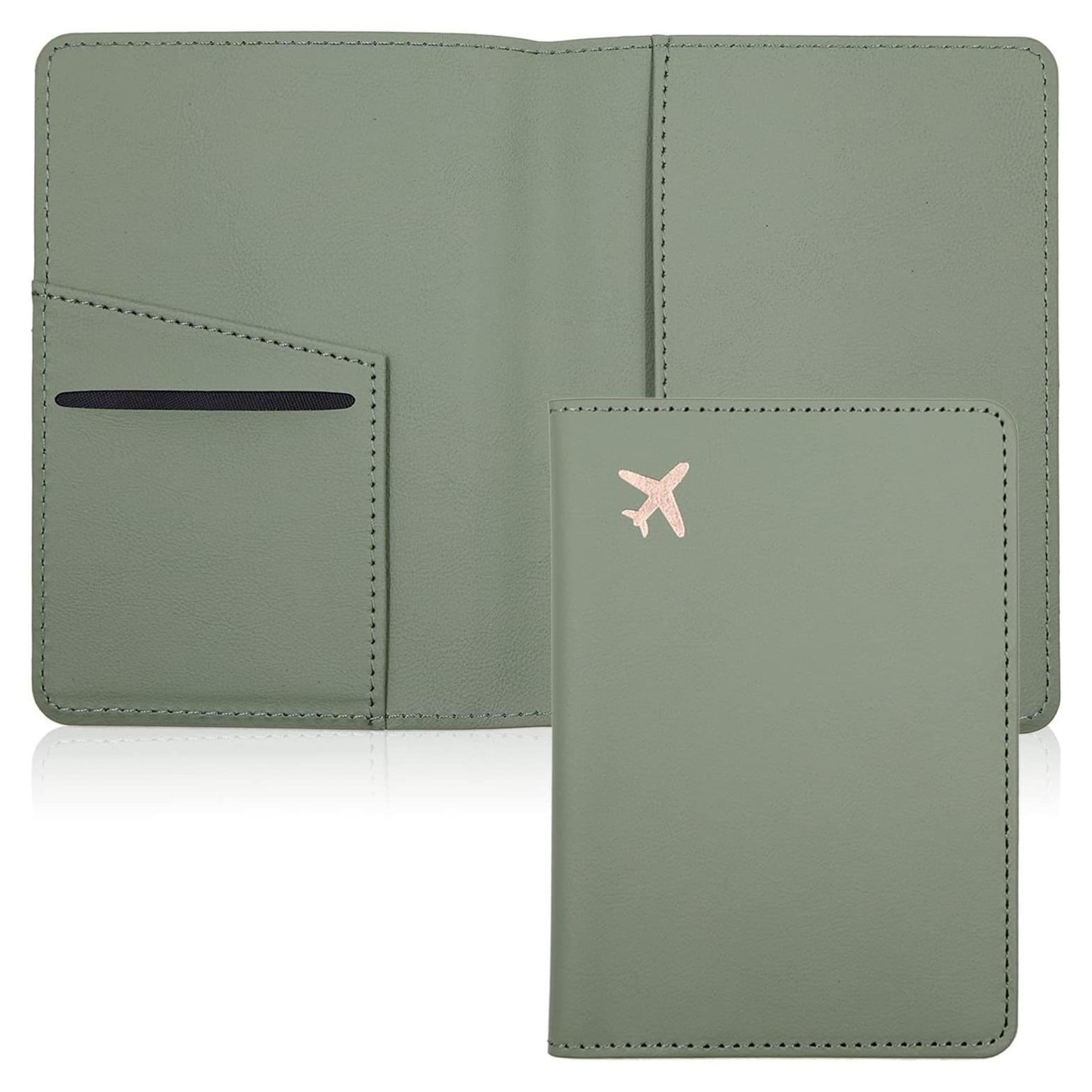 Portafolio de Pasaporte Deziliao Verde Musgo con Bloqueo RFID