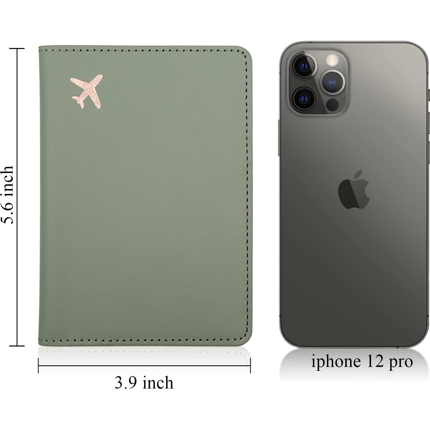 Portafolio de Pasaporte Deziliao Verde Musgo con Bloqueo RFID