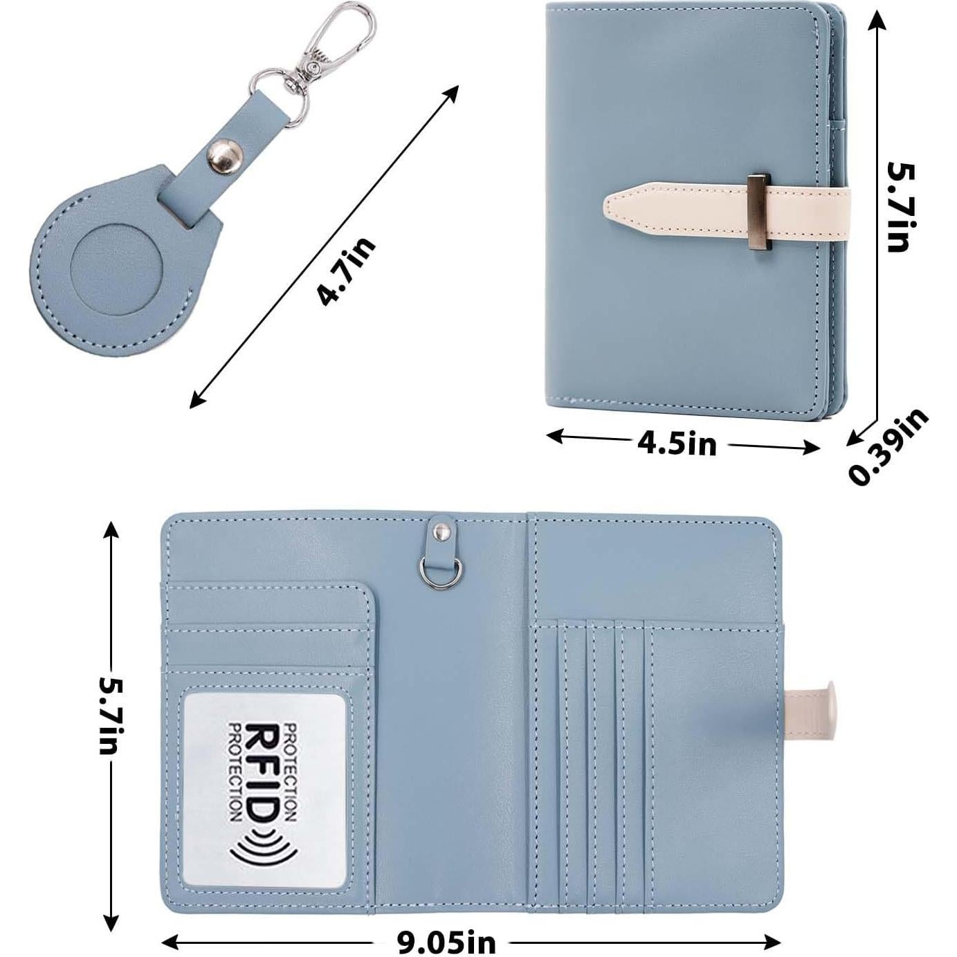 Portapasaporte con AirTag Sbrinnaliao Verde Gris RFID Unisex