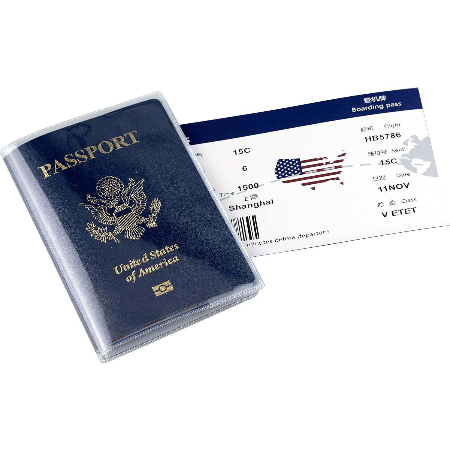 10 Fundas de Pasaporte Transparentes PVC Display Cheng