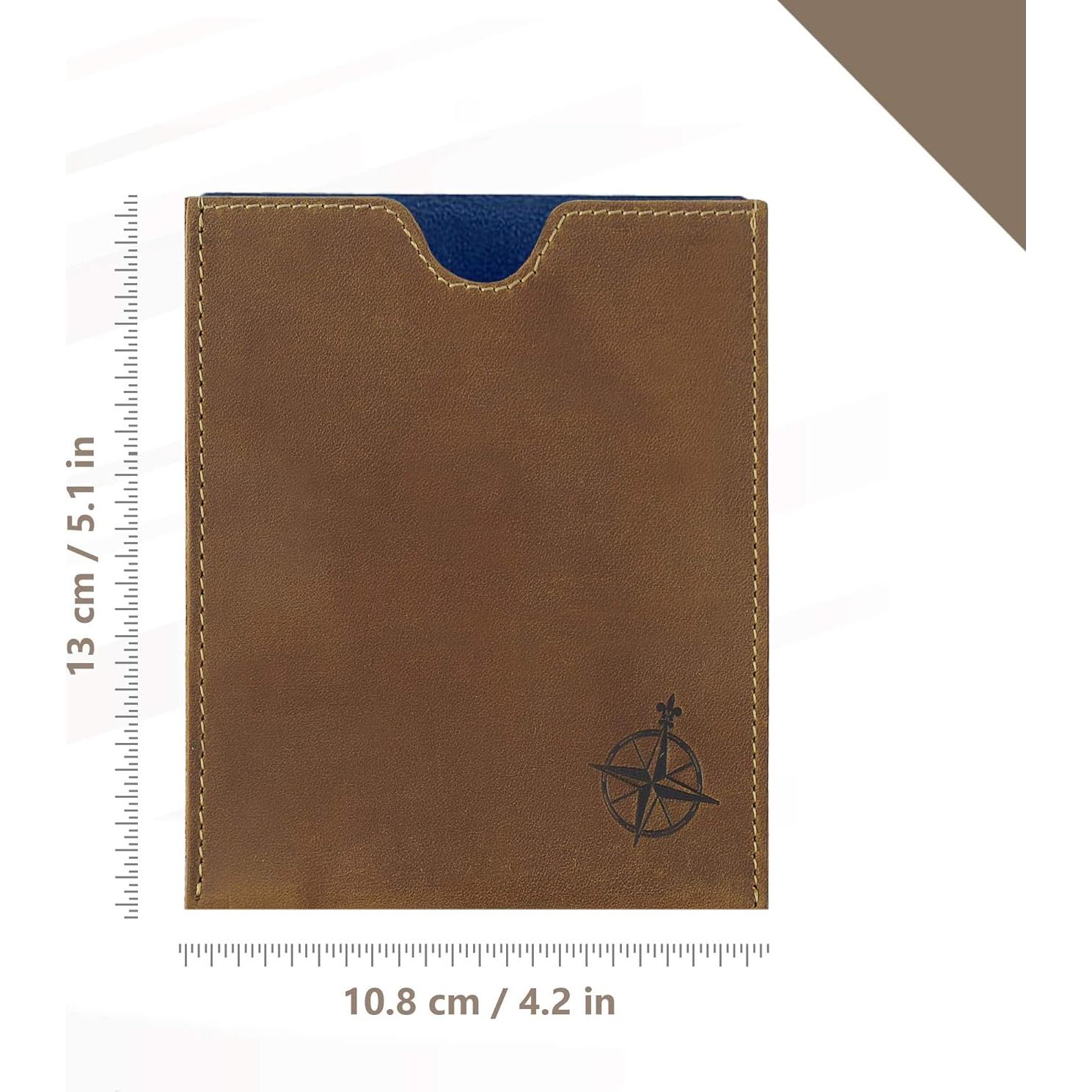 Funda de Pasaporte de Cuero Wanderings con Bloqueo RFID