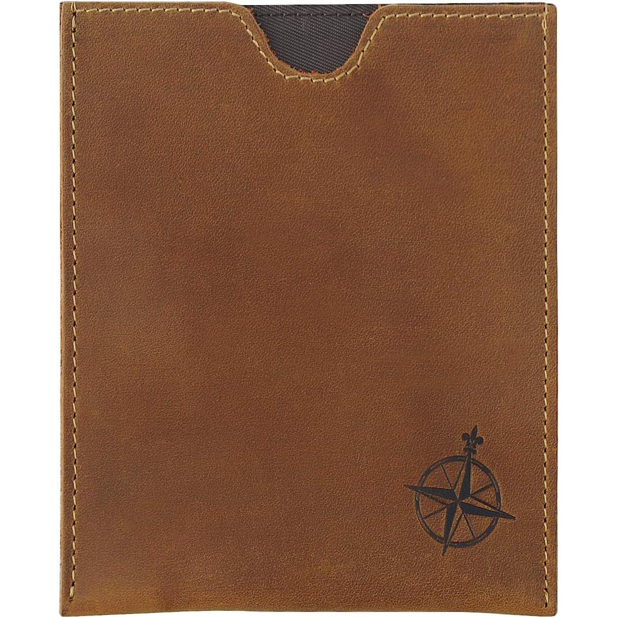 Funda de Pasaporte de Cuero Wanderings con Bloqueo RFID