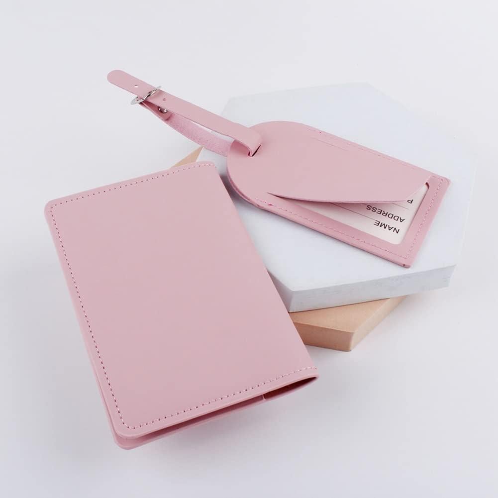 Conjunto de Etiquetas de Pasaporte y Equipaje Belsmi Rosa