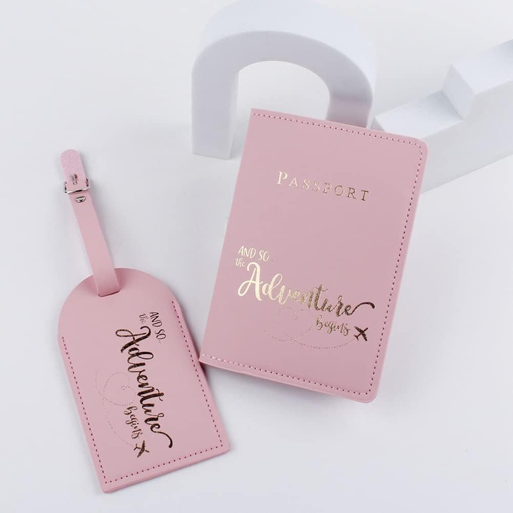 Conjunto de Etiquetas de Pasaporte y Equipaje Belsmi Rosa