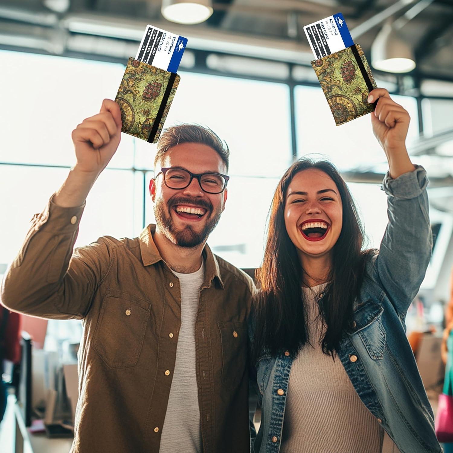 Portapasaportes Bassyil Mapa de Pirata Antiguo Unisex