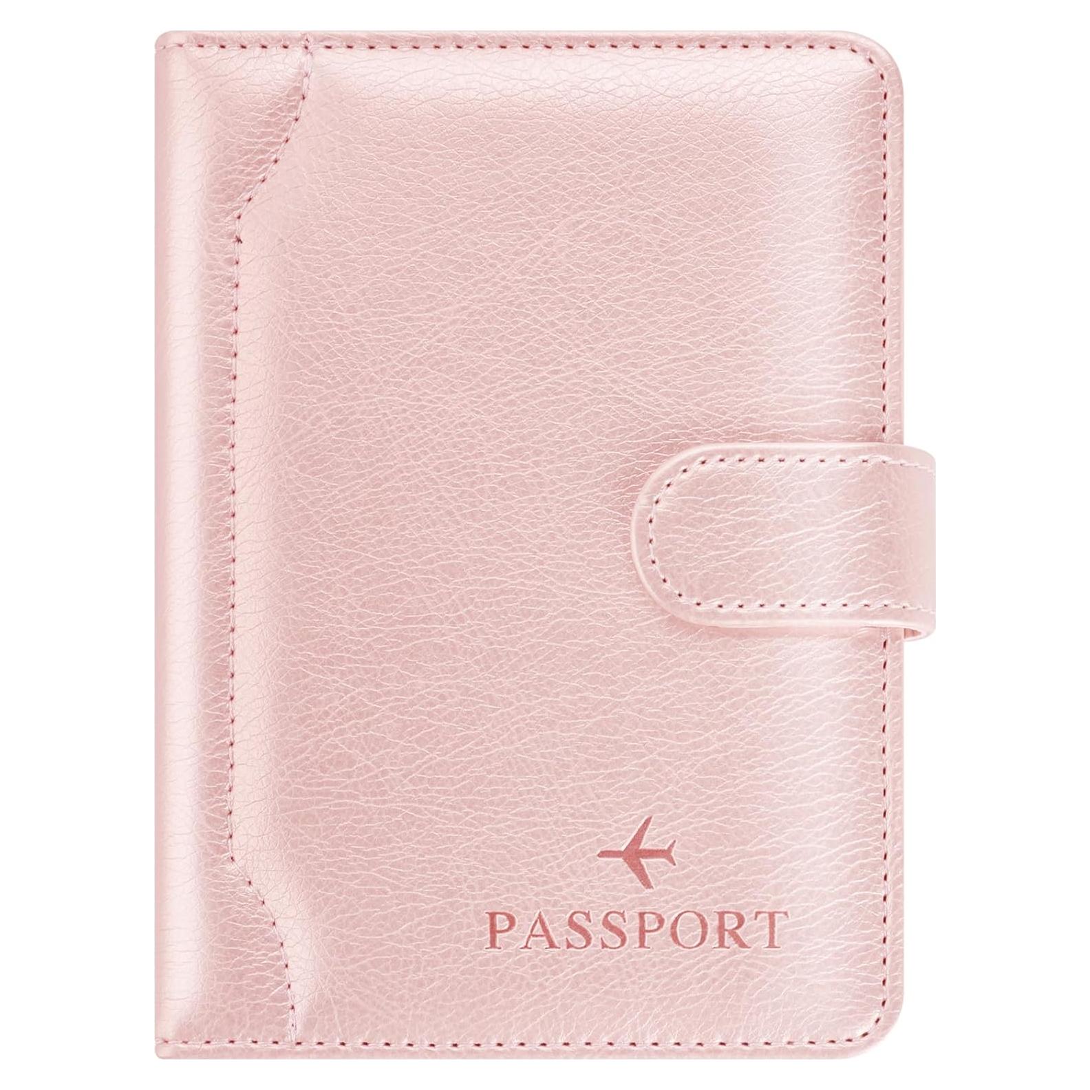 Portapasaportes Herain RFID D-hebra magnética oro rosa