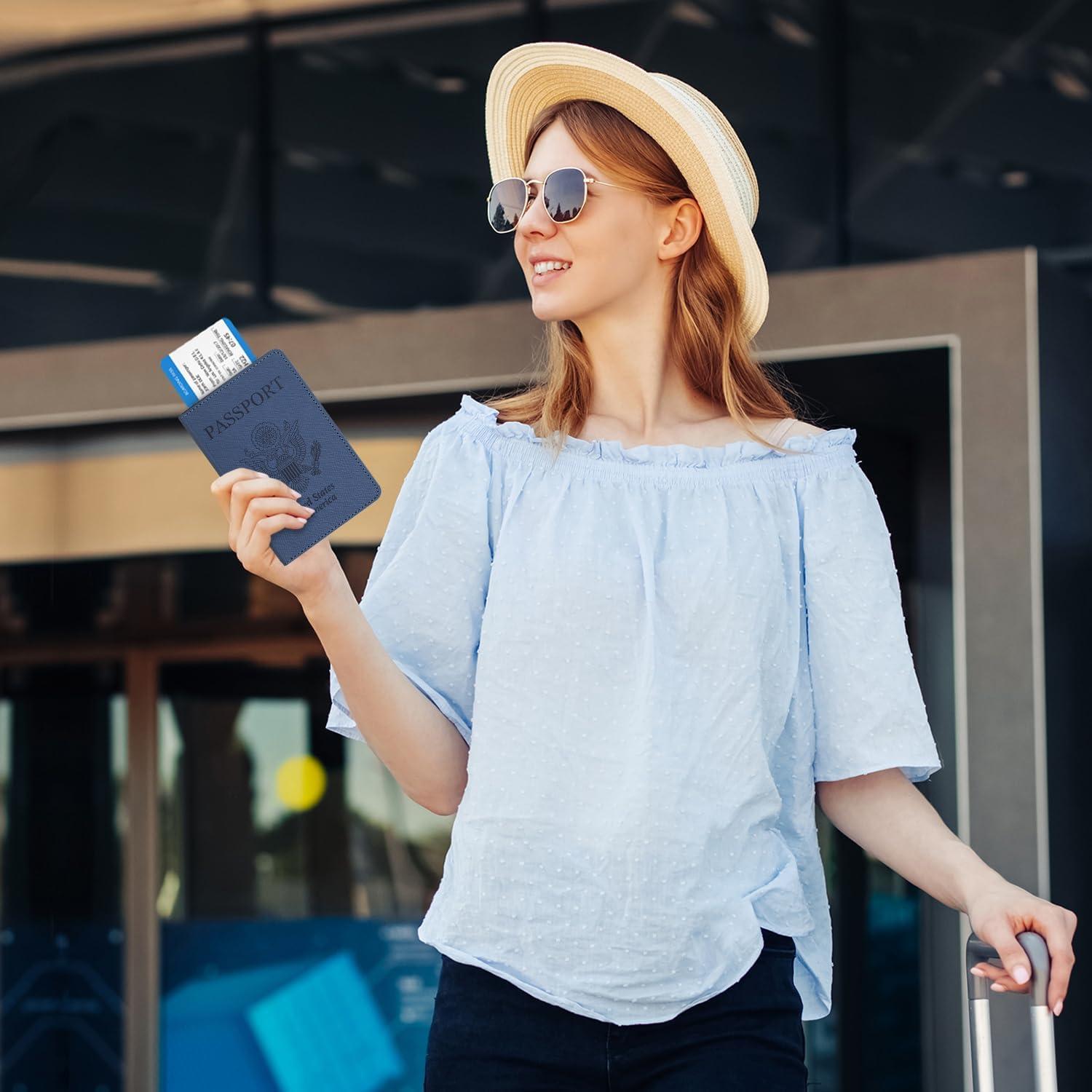 Portapasaportes RSAquar Azul con Bloqueo RFID - Organizador de Viaje