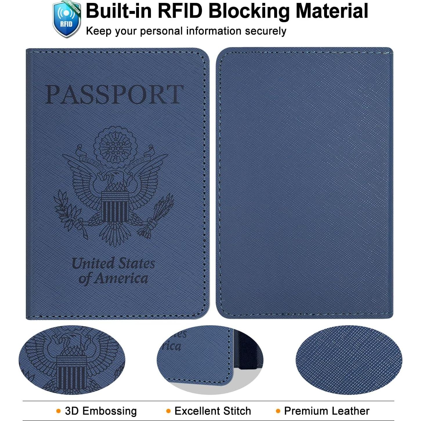 Portapasaportes RSAquar Azul con Bloqueo RFID - Organizador de Viaje