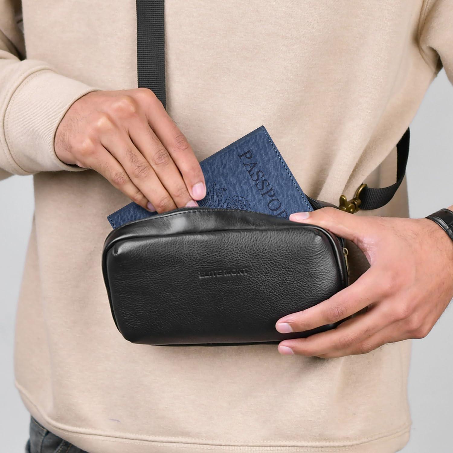 Portapasaportes RSAquar Azul con Bloqueo RFID - Organizador de Viaje