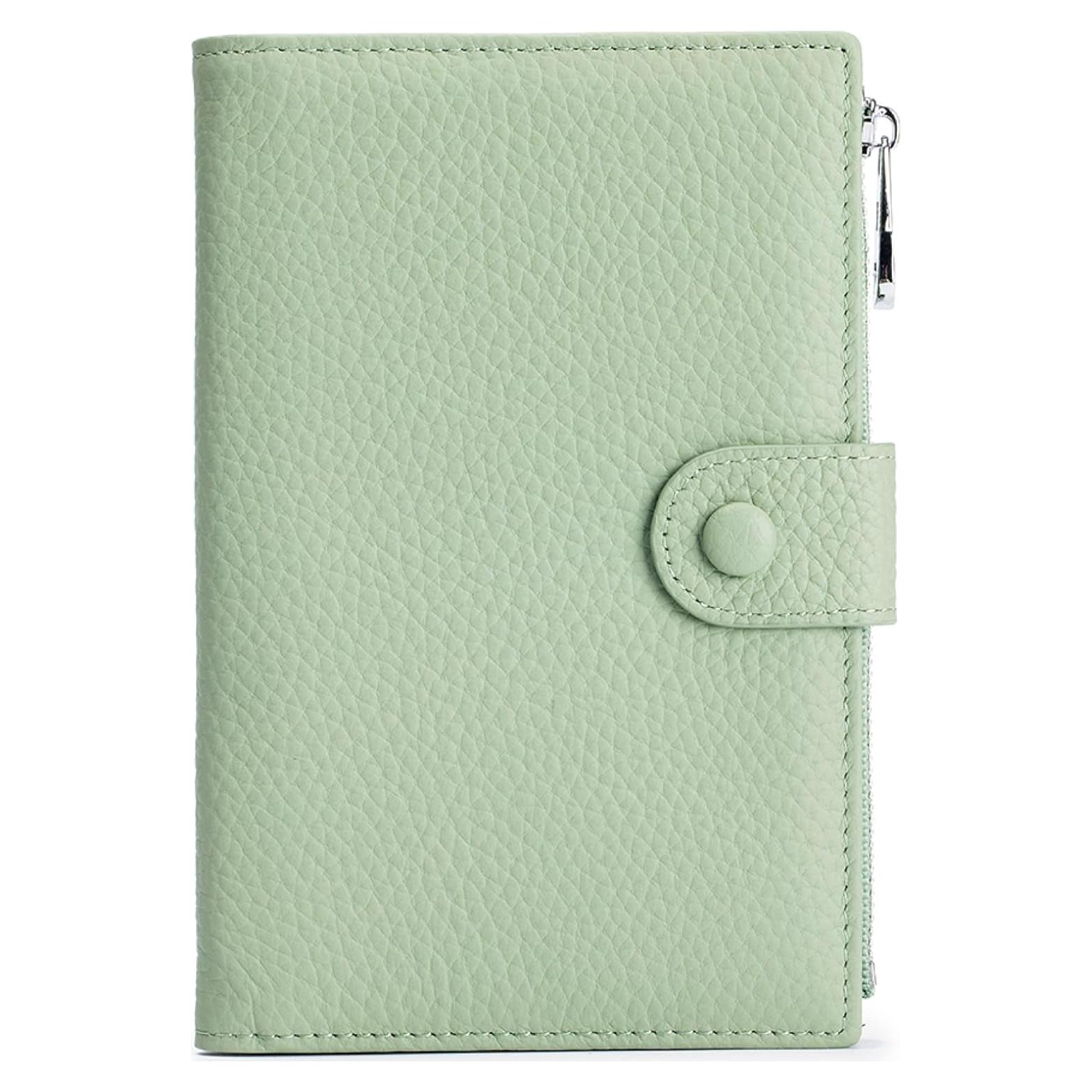 Billetera de Pasaporte EutDett RFID Verde Claro para Mujeres